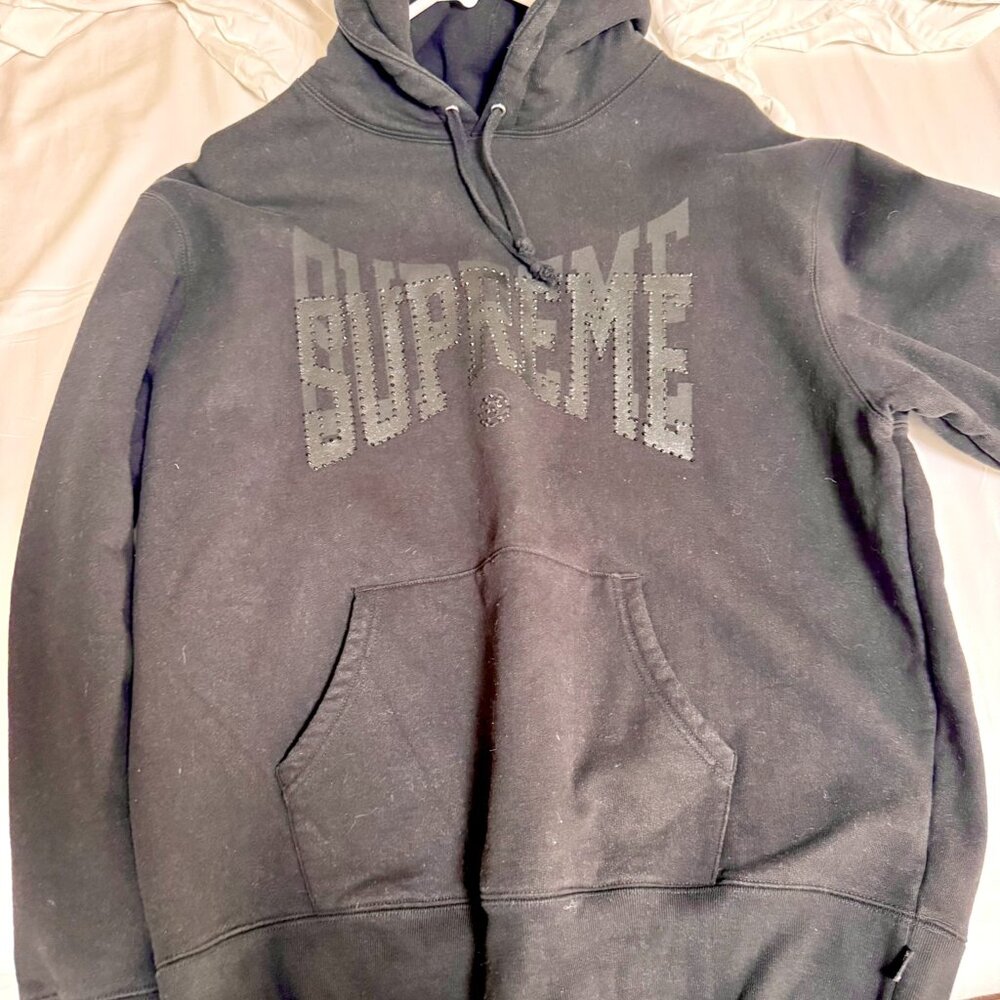 Supreme Men's Medium Rhinestone Shadow Hooded Sweatshirt - Picture 5 of 5